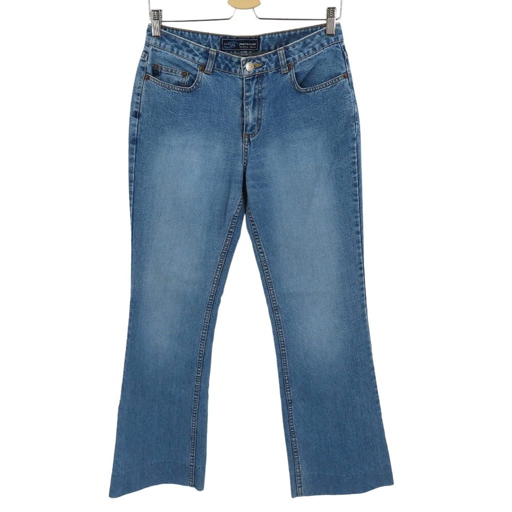 Weathervane Juniors 5 All Cotton Solid Blue Wash Denim Jeans Flared Flare Y2K